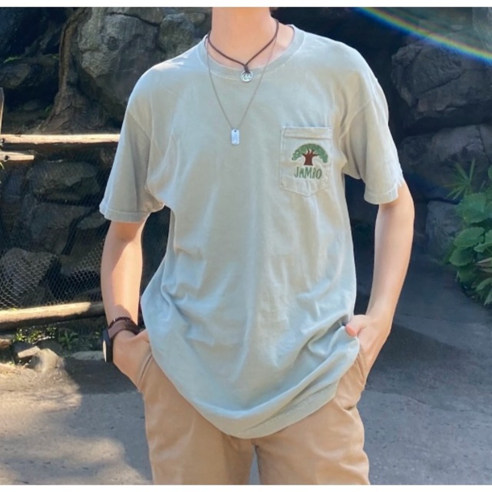 Comfort Colors Jambo Tree of Life Pocket Tee Sage Green Cotton Mens Large L